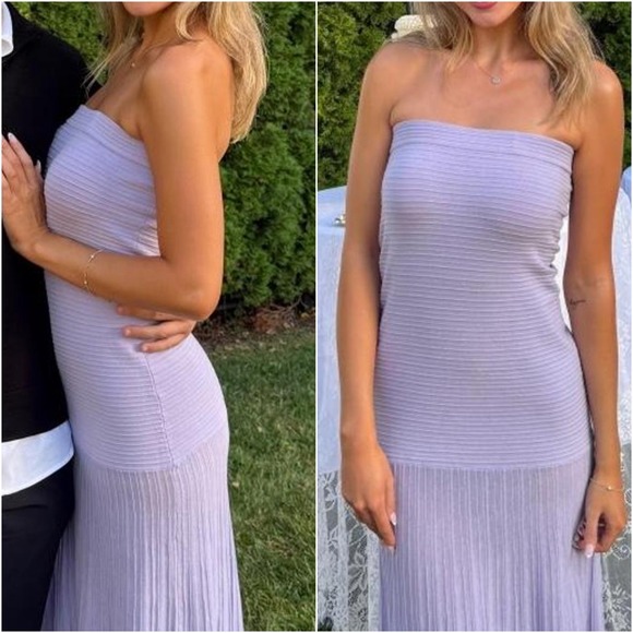 Line & Dot Dresses & Skirts - Line & Dot Arlo Tube Dress in Lilac Purple Pleated Strapless Size XS NWOT